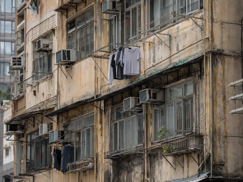 Hong Kong residential block undergoing mandatory building inspection